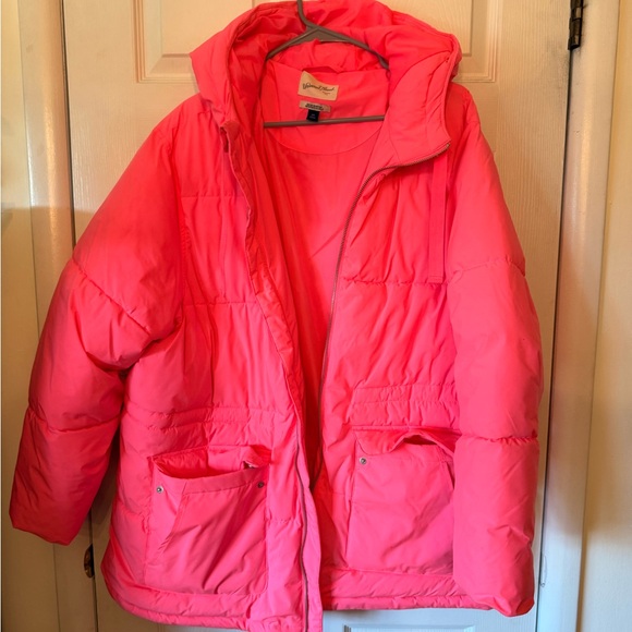 Universal Thread Neon Pink Water-Resistant Puffer Jacket - Picture 1 of 7